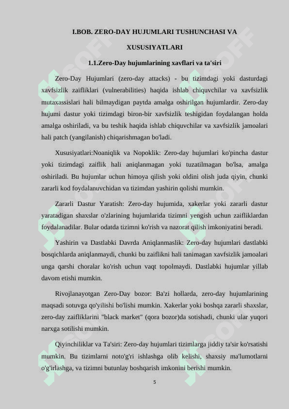 ZERO-DAY HUJUMLARI VA ZARARSIZLANTIRUVCHI DASTURLARGA QARSHI HIMOYA QILISH CHORALARI. 5