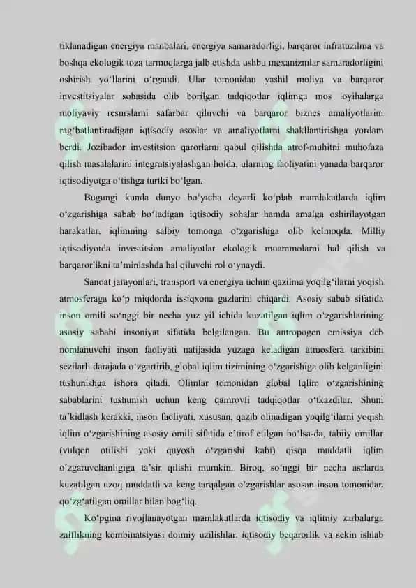 Iqlim o’zgarishi va mintaqaviy iqtisodiyotga ta’siri 6