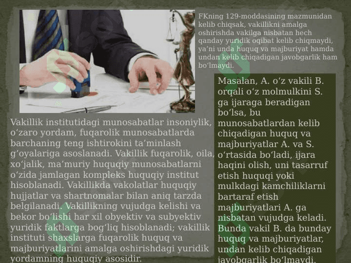 Vakillik bo’yicha umumiy qoidalar 4