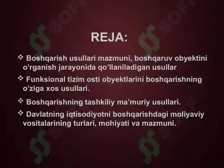 Boshqarish Usullari 2