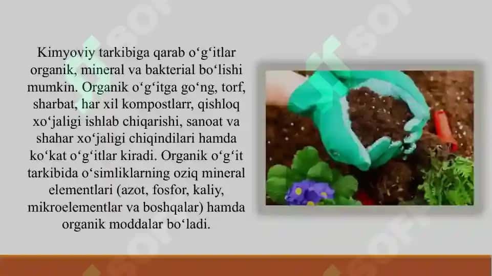 O'g'itlar tarkibidagi sof holatdagi oziq moddalar miqdorini hisoblash 4
