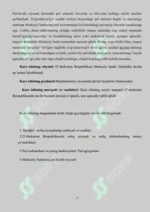 O’ZBEKISTON RESPUBLIKASIDA BYUTJET-SOLIQ VA PUL-KREDITI SIYOSATI TAHLILI 3