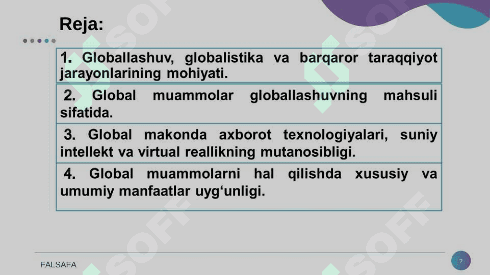 Globallashuv va barqaror taraqqiyot falsafasi 2