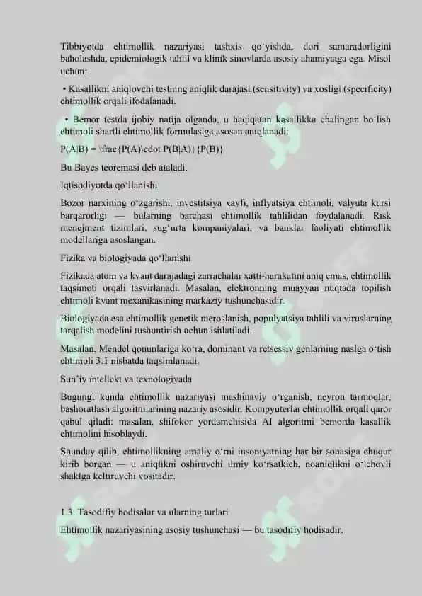 Ehtimollikning ENG Sodda Xossalari 3