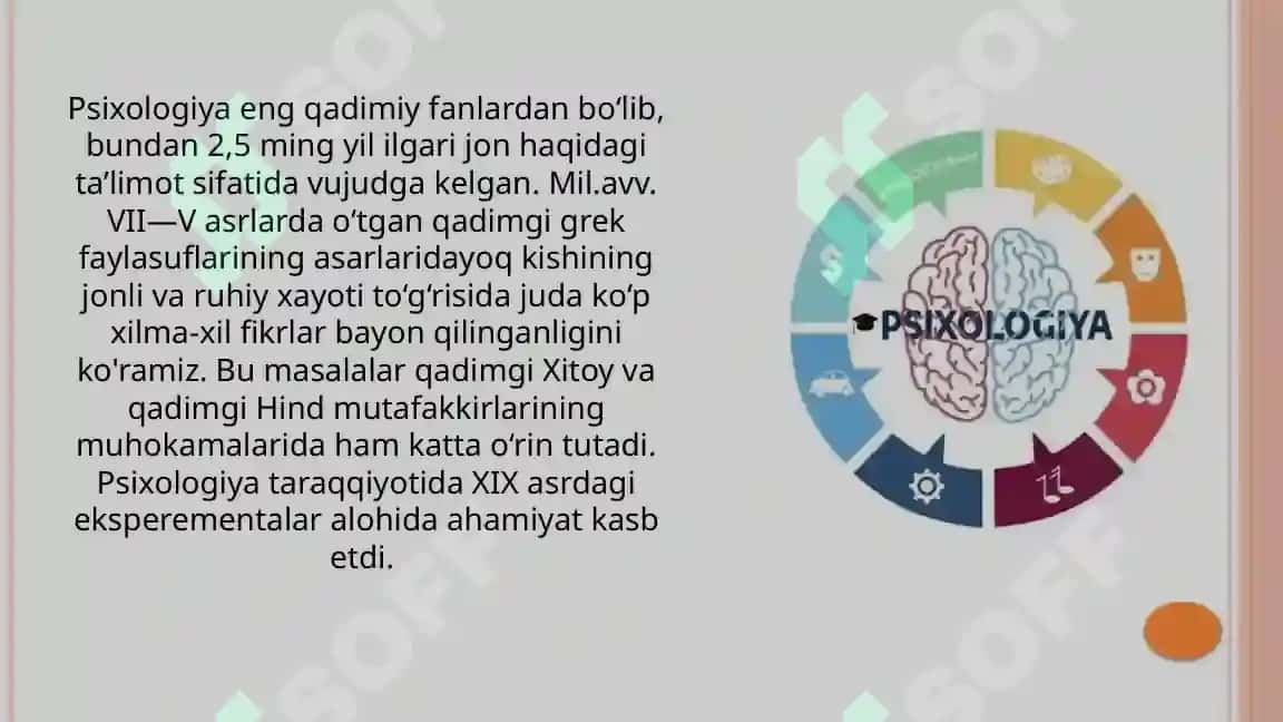 Psixologik fikrlarning ilk manbalari jahon mamlakatlarida fan sifati darivojlanishi 3