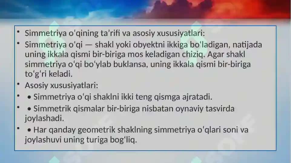 Simmetriya oʻqlarini topish 4