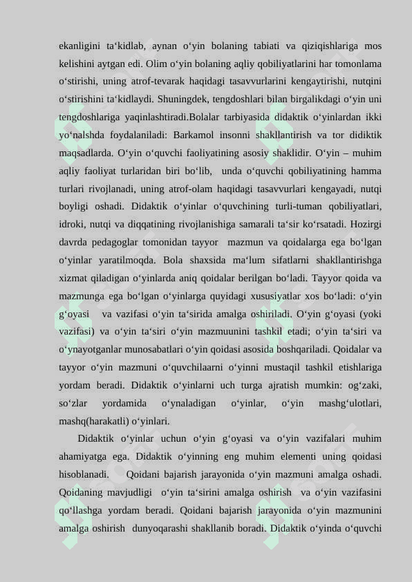 Ona tili darslarida didaktik o’yinlar orqali o’quvchilarda bilim,ko’nikma va malakalarini shakllantirish. 4