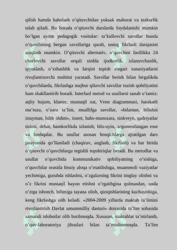 Sinfdan tashqari o’qish metodikasi 3