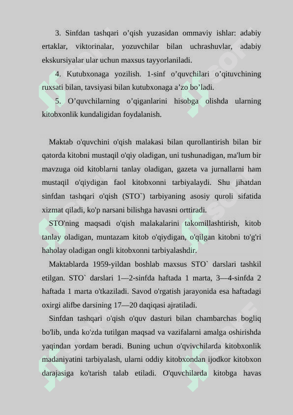 Sinfdan tashqari o’qish metodikasi 7
