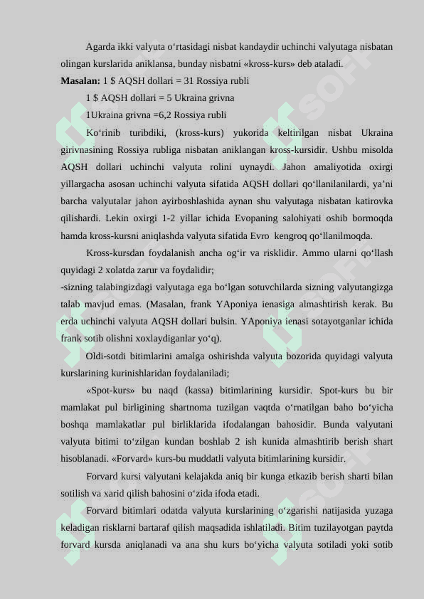 Tijorat banklarining valyuta operatsiyalari 6