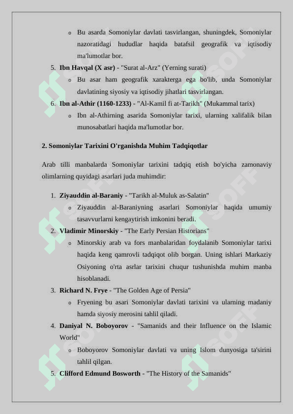 Somoniylar tarixiga doir arab tilli manbalar bibliografiyasini tuzish 24 2