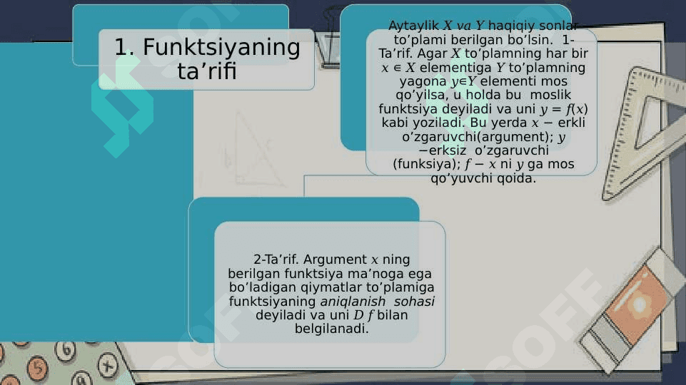 Mavzu Funktsiya tushunchasi va uning limiti. 2