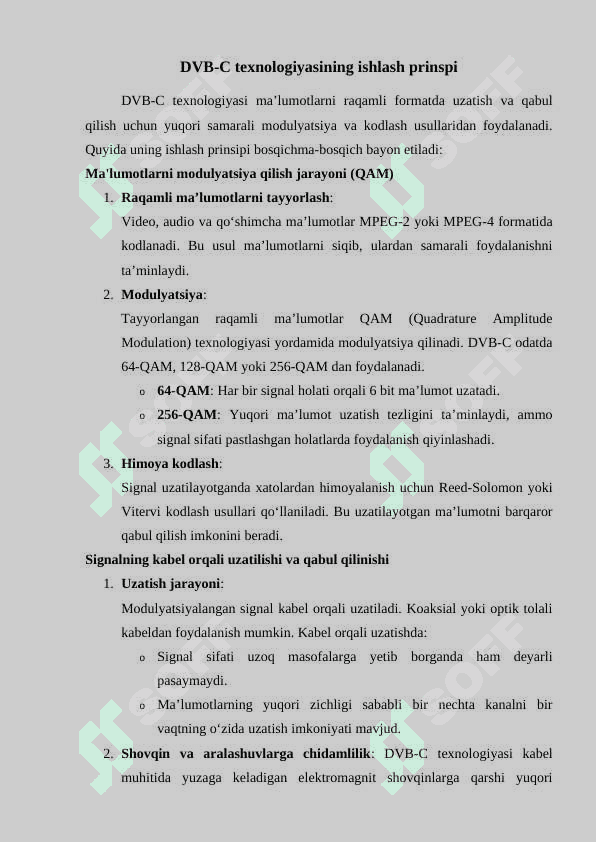 DVB-C raqamli kabel televideniye standarti 8