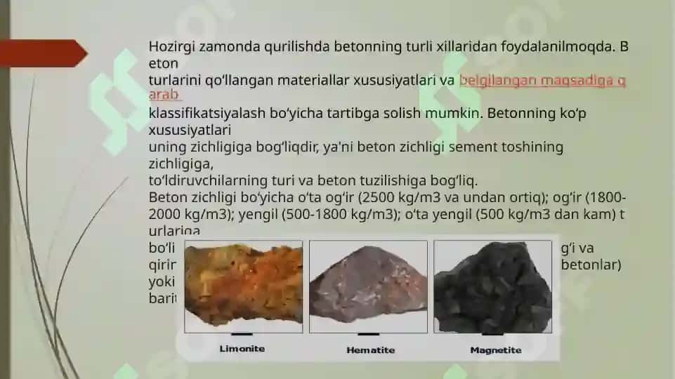 Betonlarning asosiy turlari va sinflari 3