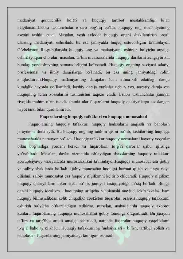 Aholining huquqiy ongi va huquqiy madaniyatini yuksaltirish - korruptsiyaga qarshi kurashning muhim omili 4