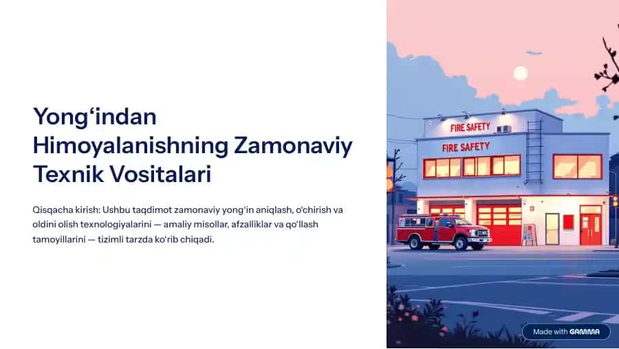 Yong‘indan himoyalanishning zamonaviy texnik vositalari