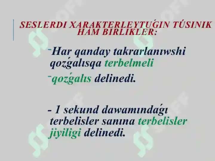 Ses derekleri hám onı qabıllaǵıshlar 4