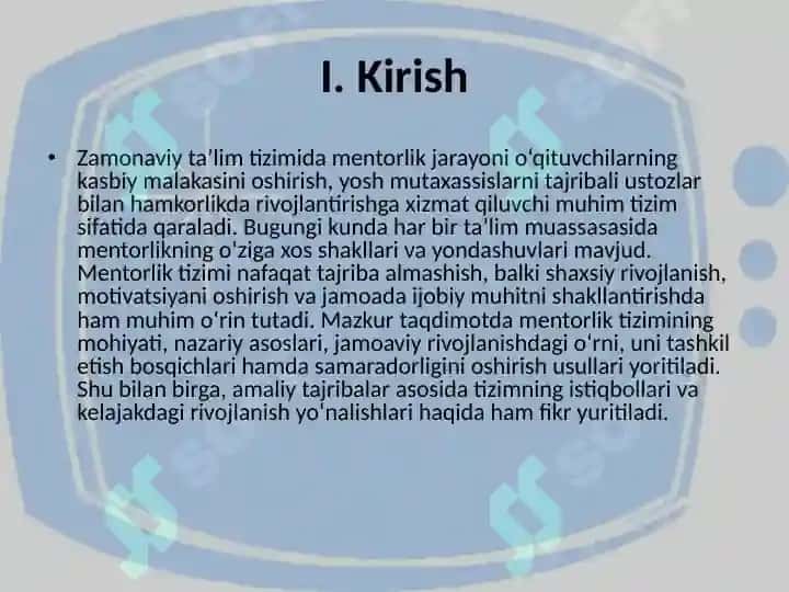 JAMOANI KASBIY RIVOJLANISHDA MENTORLIK TIZIMINI YO’LGA QO’YISH 3