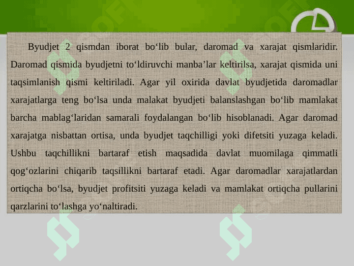 BYUDJET-SOLIQ SEKTORINING MAKROIQTISODIY TAHLILI 8