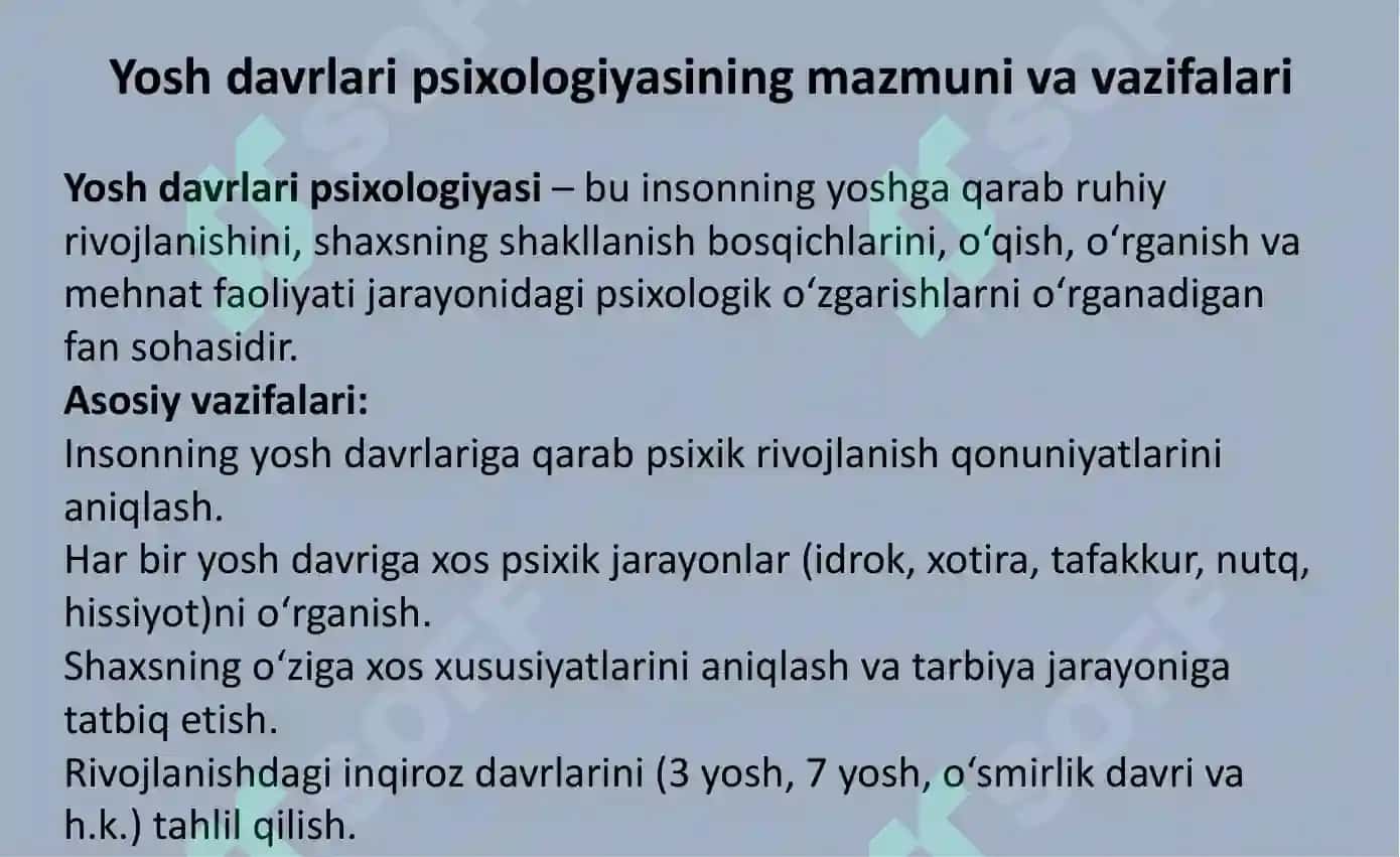 Yosh davrlari psixologiyasi va yoshga xos xususiyatlar 6