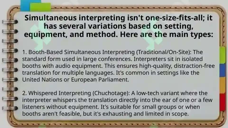 Types of Simultaneous interpreting: Interpreting public speaking 3