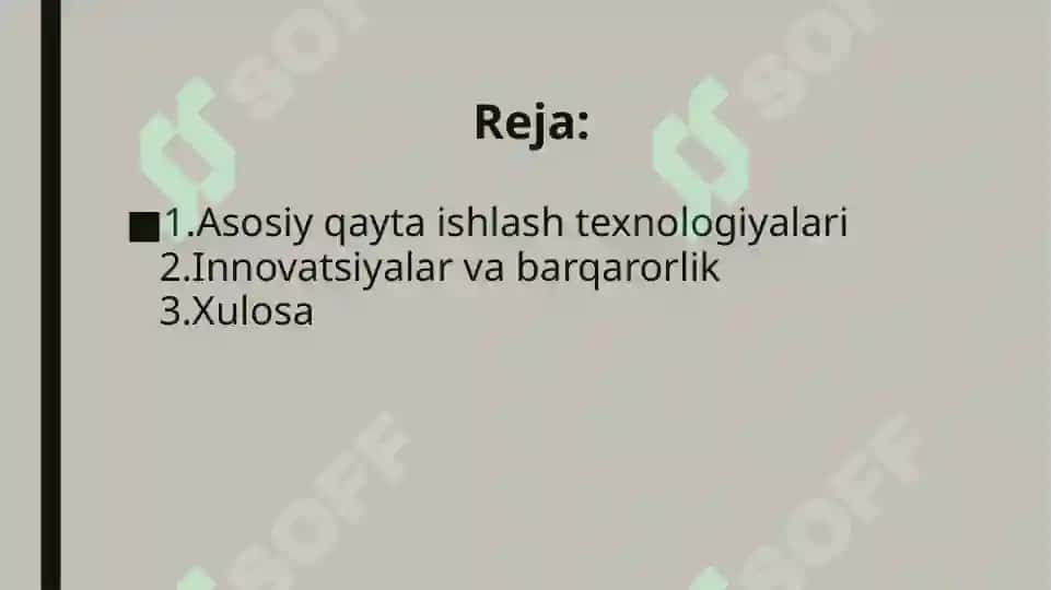 Sabzavot, mevalar va boshqa qishloq xo’jaligi mahsulotlarini qayta ishlash texnologiyalari 2