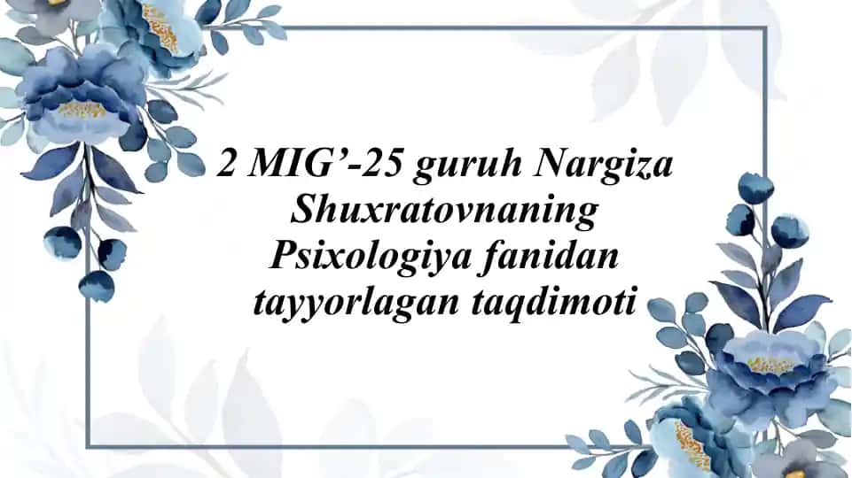 7 - 5 asrlarda psixologiya rivojlanishi