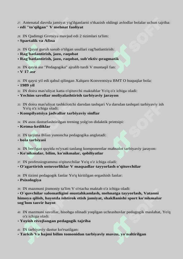 Pedagogika fanidan savol va javoblar 527 ta 3