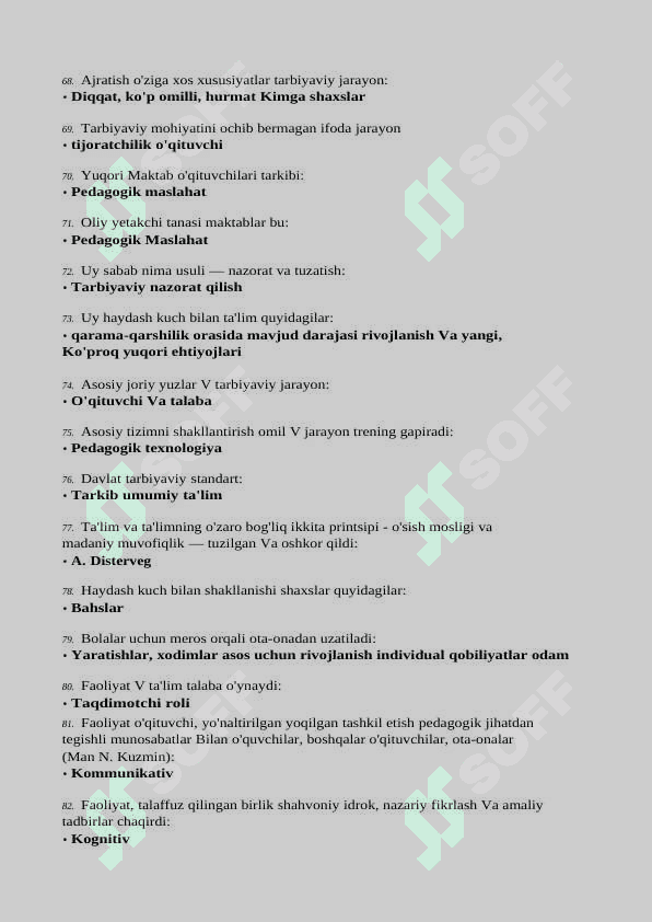 Pedagogika fanidan savol va javoblar 527 ta 6