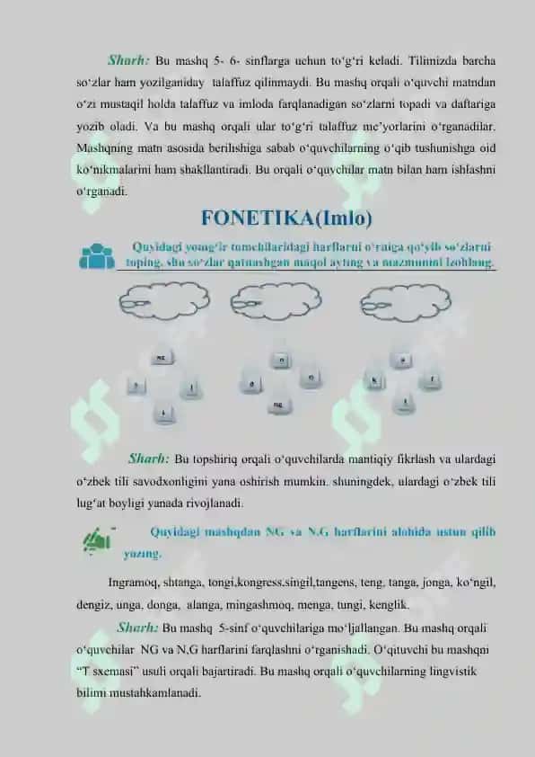 fonetika-talaffuz,fonetika - imlo, leksikalogiya, mustaqil so'zlar, yordamchi so'zlar, oraliqdagi so'zlar 3