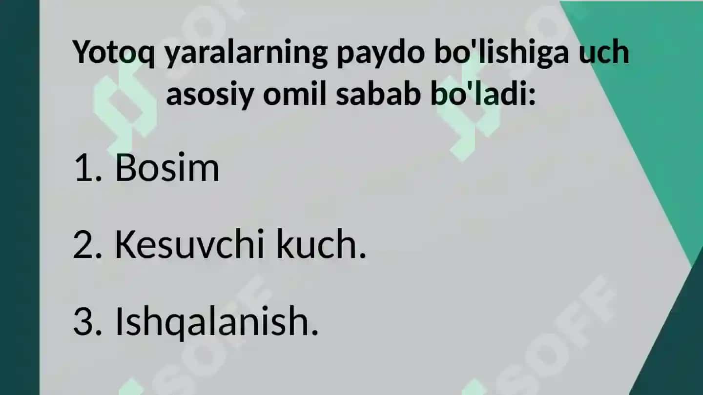 Yotoq yaralar haqida batafsil ma'lumotlar. 7