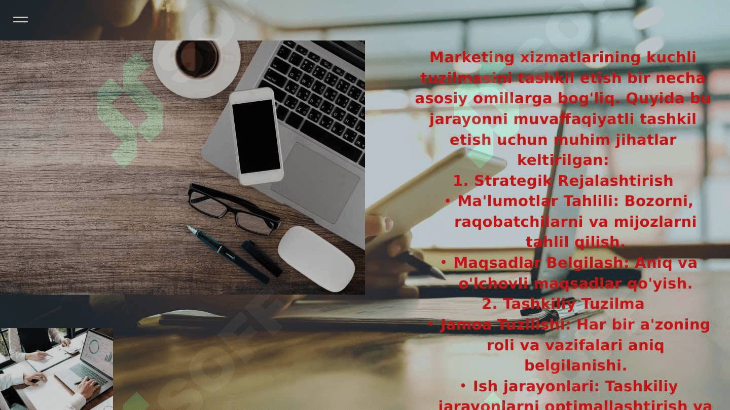MARKETING XIZMATLARINING KUCHLI TUZILMASINI TASHKIL ETISH 5