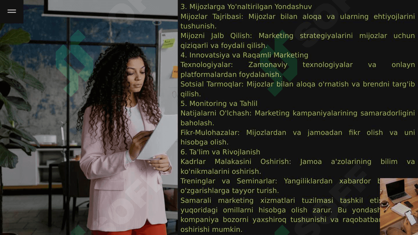 MARKETING XIZMATLARINING KUCHLI TUZILMASINI TASHKIL ETISH 7