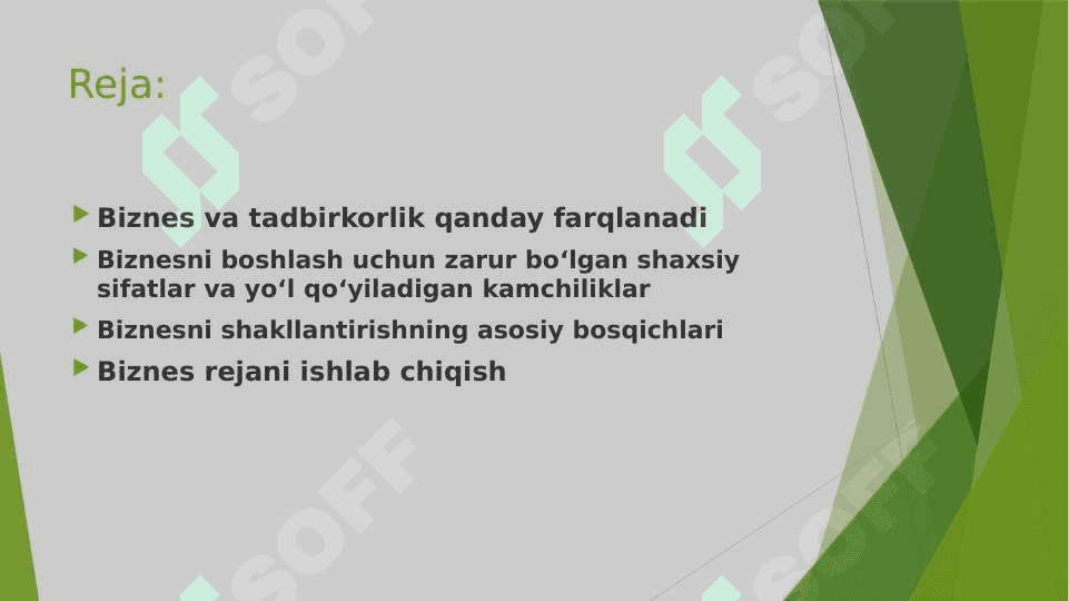 QANDAY QILIB BIZNESNI SHAKLLANTIRISH 2