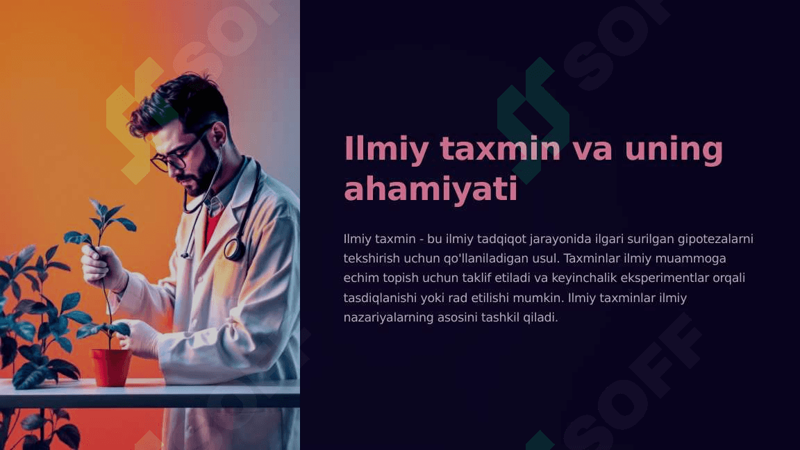 Ilmiy bilim shakllari. Ilmiy muammo. Ilmiy qonun. Ilmiy taxmin. Ilmiy nazariy. Ilmiy bashorat_6 4
