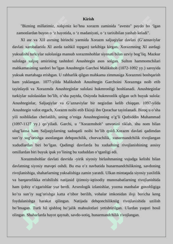 Xorazmshoxlar davlatining yuksalishi va ravnaq topishi 2