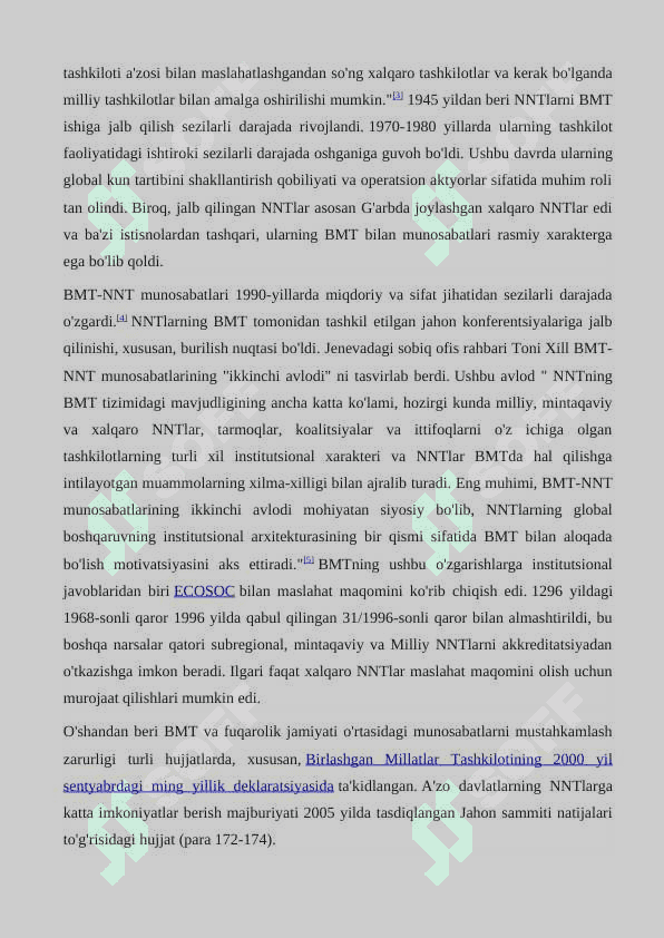 BMT ning xalqaro nodavlat tashkilotlari 7