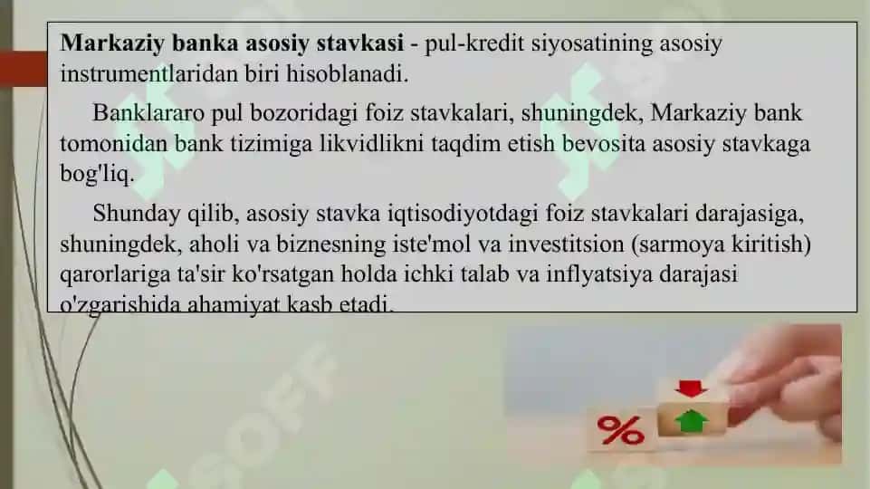 Markaziy bank asosiy stavkasi 3