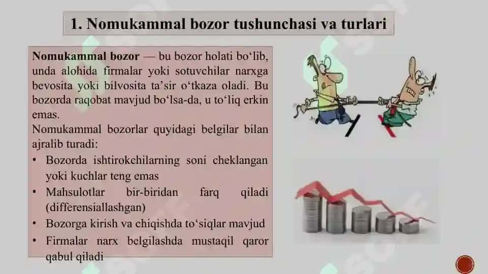 Nomukammal bozorlarda firmalar faoliyati. 3