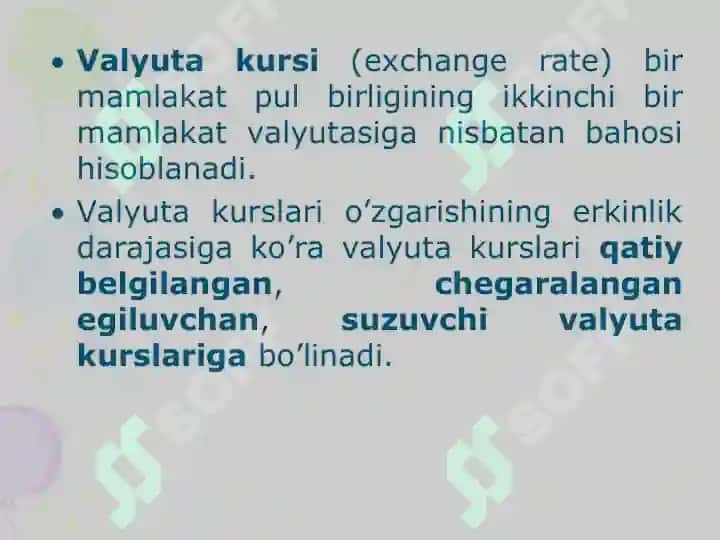 Valyuta kursi va unga ta’sir etuvchi omillar 3