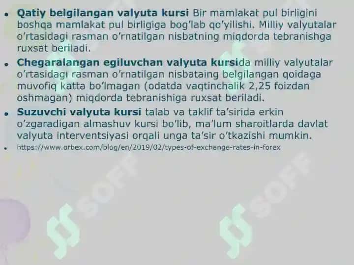 Valyuta kursi va unga ta’sir etuvchi omillar 4