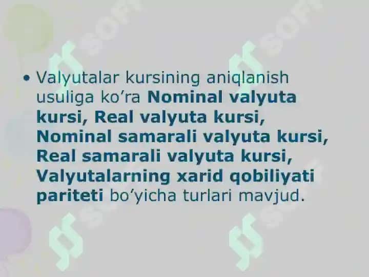 Valyuta kursi va unga ta’sir etuvchi omillar 5