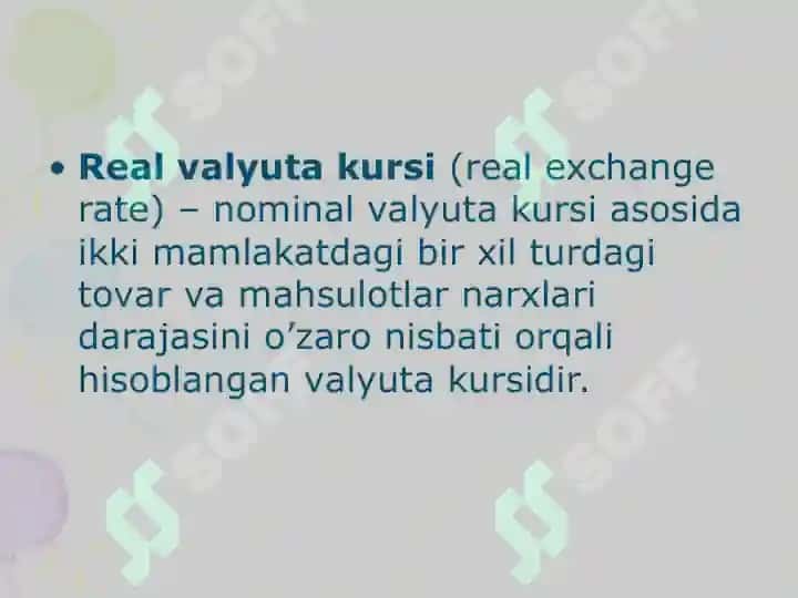Valyuta kursi va unga ta’sir etuvchi omillar 7