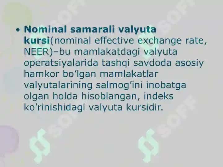 Valyuta kursi va unga ta’sir etuvchi omillar 8