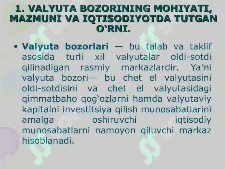 VALYUTA OPERATSIYALARI 2