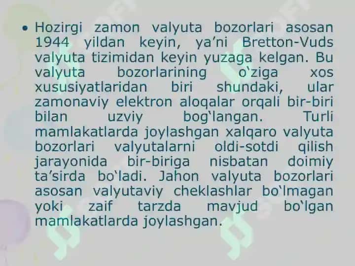 VALYUTA OPERATSIYALARI 3