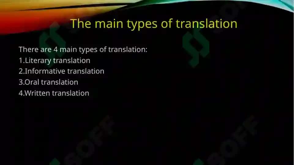 Main types of translation 2
