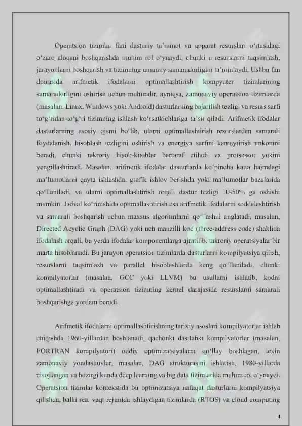 Аrifmetik ifodalarni jadval koʼrinishida optimallashtirish 4