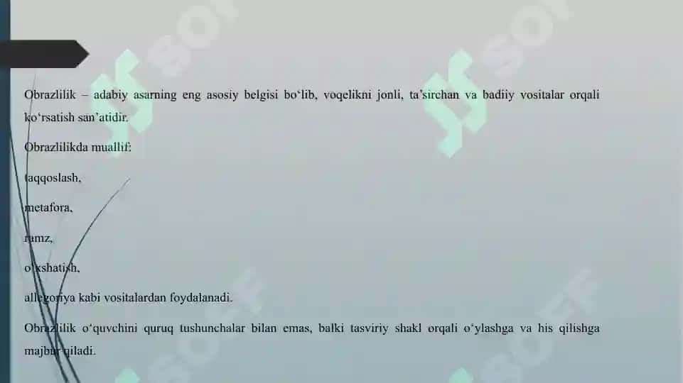 INDIVIDUAL OBRAZ, XARAKTER, TIPIK, OBRAZLAR BIR ASAR DOIRASIDA ANIQLASH VA TAVSIF YOZISH 6