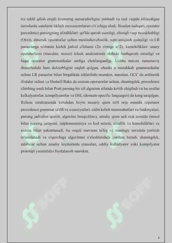 Berilgan oldin kelish munosabati boʼyicha algoritmik til ifodalarini anglash uchun algoritm yaratish 6